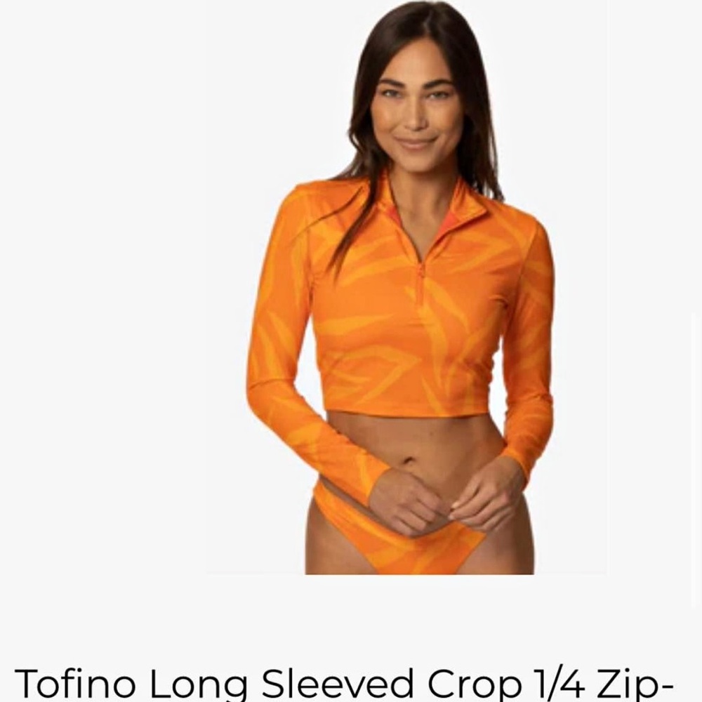 Orange Long Sleeved Crop Top